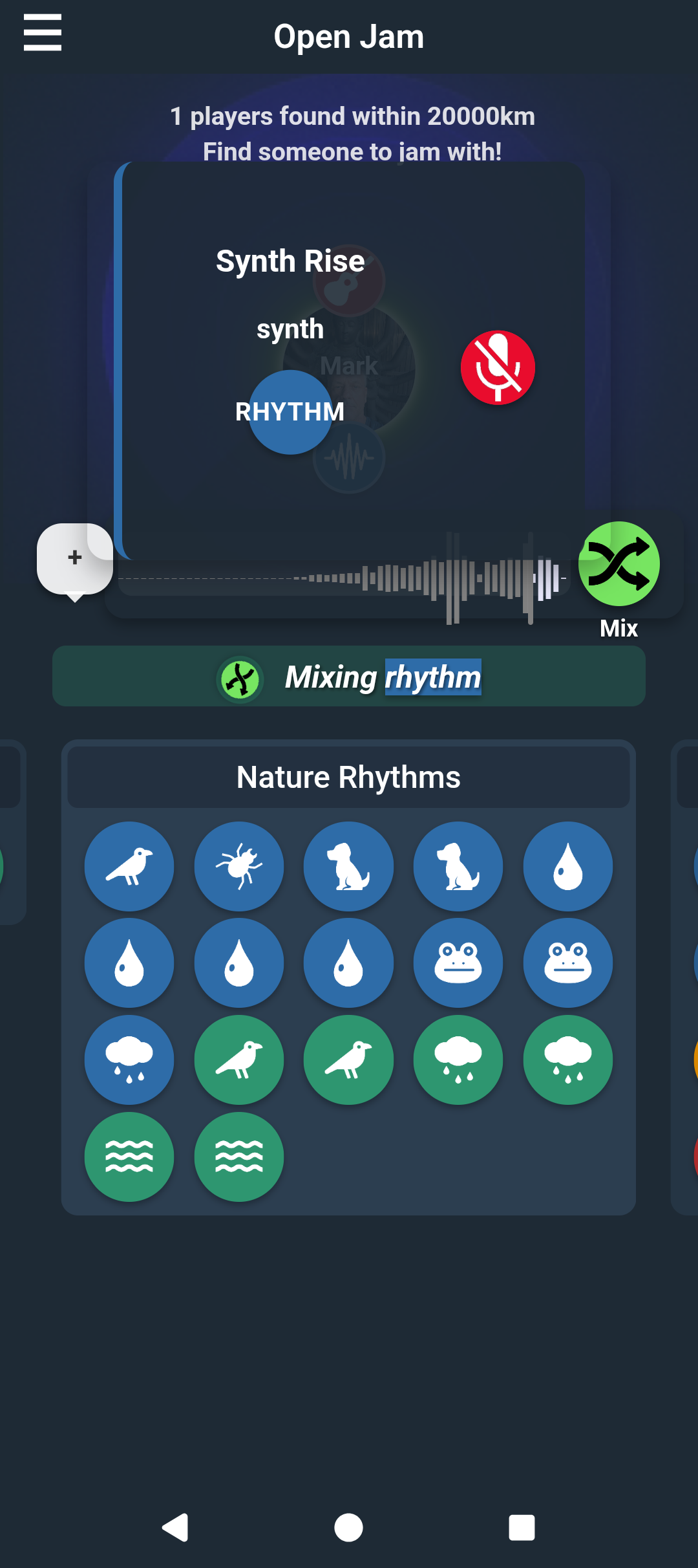 Tapping a loop opens a popup with a Hush button